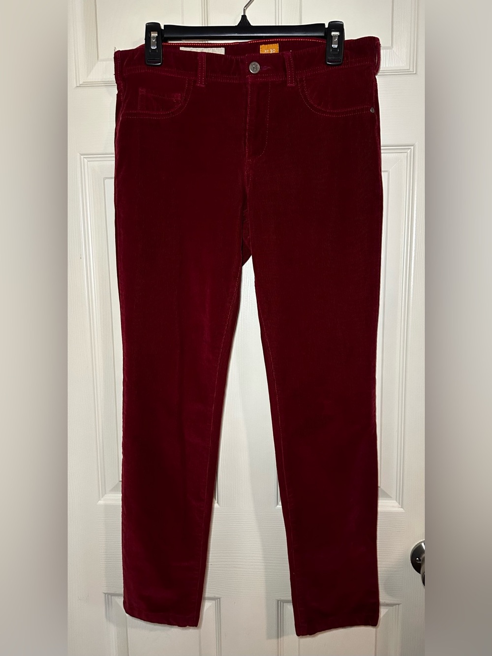 Pilcro and the Letterpress Skinny Corduroy Jeans in Burgundy